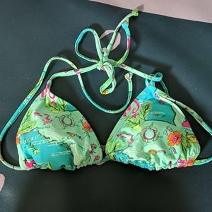 NWOT turquoise California design string bikini top